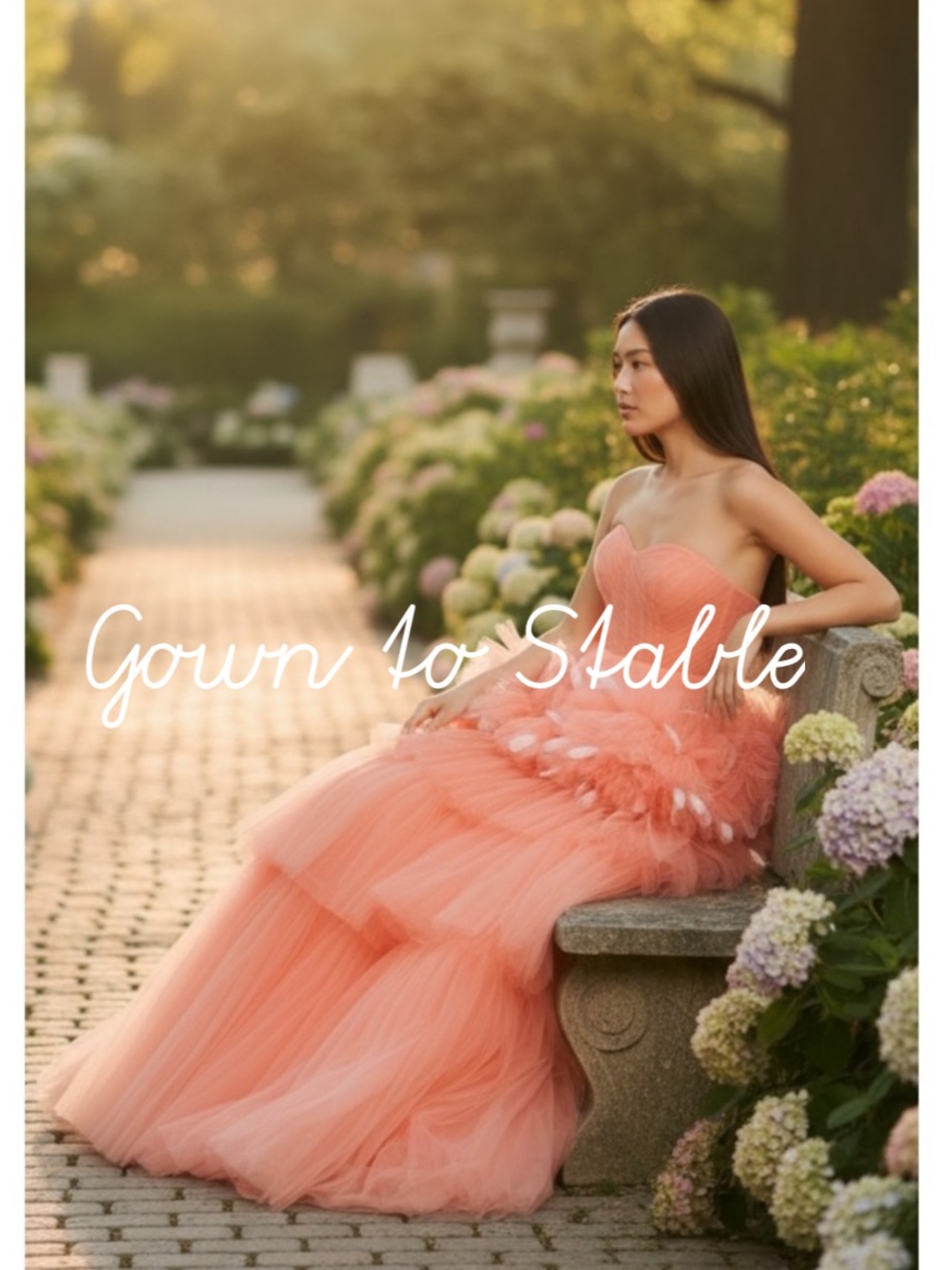 Mac Duggal Coral Strapless Tulle Gown with Feather Detail